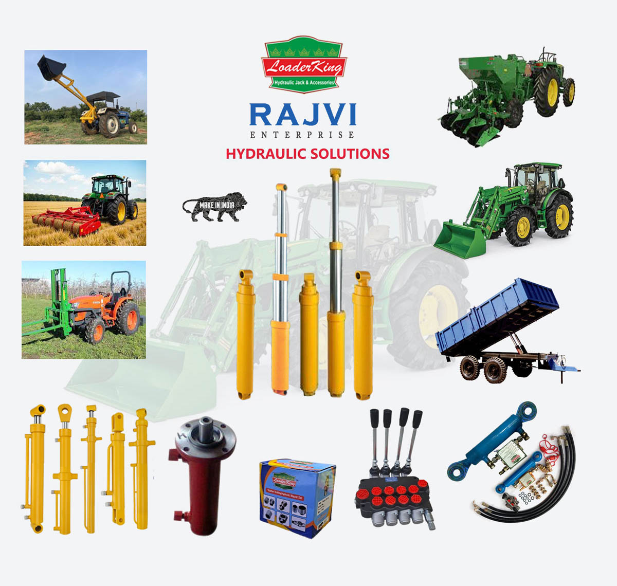 Tractor Trolley Hydraulic Jack Manufacturers - Hydraulic Loader Jack Manufacturers - Tractor Dozer Hydraulic Celinder Manufacturers Rajkot Gujarat India